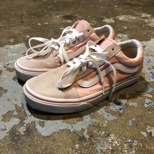 Vans Light Pink and White Sneakers